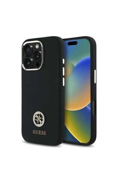 Guess Θήκη για iPhone 16 Pro Max - Guess Σιλικόνης με Λογότυπο και Στρας 4G (...