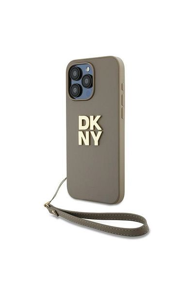 Dkny Husă pentru iPhone 15 Pro - DKNY Hardcase Strap Stock Logo (DKHCP15LPBSWSE) - Bej
