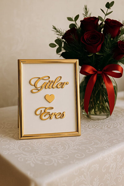 Verda Çerçeve Kişiye Özel İsim Hediyeli 10x15 cm Metal Çerçeve! Şık Dekoratif...