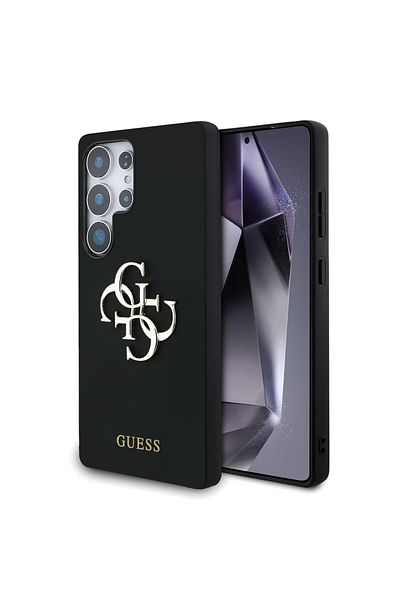 Guess Case for Samsung Galaxy S25 Ultra - Guess Silicone 4G Big Metal Logo (GUHCS25LS4SMDK) - Black