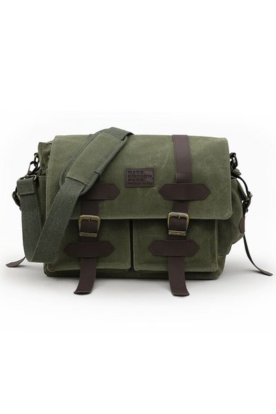 DARK COTTON 7156 Baltimore Khaki Green Water Resistant Shoulder Laptop School Postman Travel Outdoor Bag