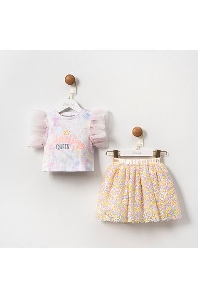 ministok Birthday Queen Confetti Girl's Double Set