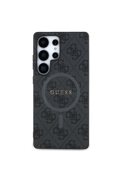 Guess Case for Samsung Galaxy S25 Ultra - Guess 4G Ring Classic Logo MagSafe (GUHMS25LG4GFRK) - Black