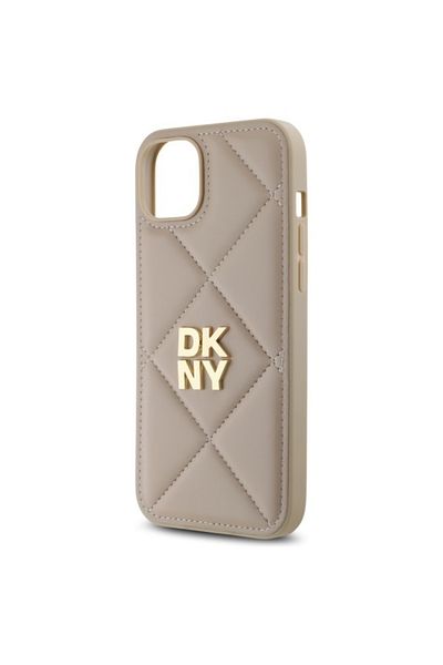 Dkny IPhone 15 Plus Case - DKNY Leather Quilted Stack Logo (DKHCP15MPQDSLE) - Black