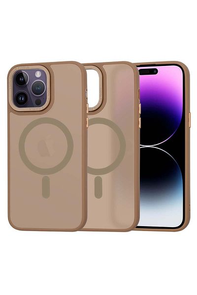 Techsuit IPhone 14 Pro Max Case - Techsuit HaloFrostÂ MagSafe Series - Sandstone Brown