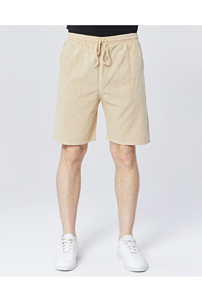 kırtex sport k teks şekil Men's Cream Basic Linen Shorts & Bermuda