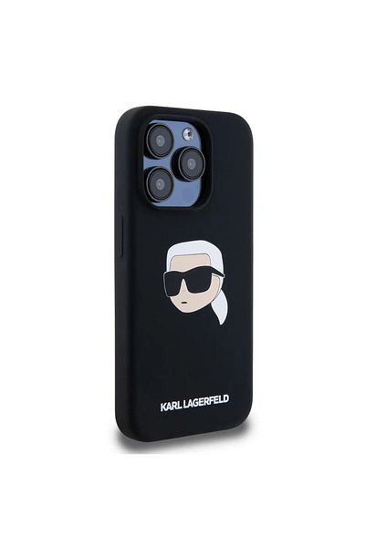 Karl Lagerfeld Case for iPhone 15 - Karl Lagerfeld Silicone MagSafe (KLHMP15SSKHPPLK) - Karl`s Head