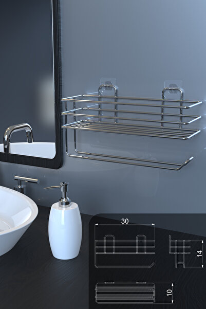 Alper Banyo Krom Yapışkanlı Raflı Kağıt Rulo Havluluk Peçetelik Havlu Kağıltlık Banyo Mutfak Düzenleyici