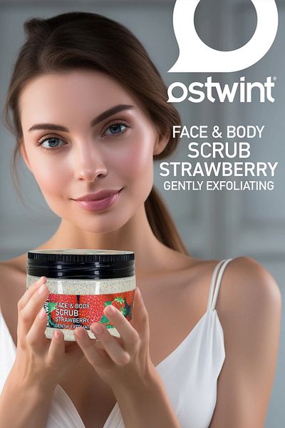 Ostwint Strawberry Scented Exfoliating Scrub For Face And Body - 300ml