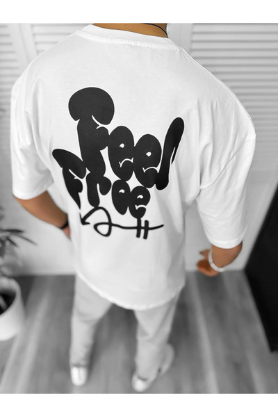 dehaine Men's T-shirt, Oversize, with print, white, 11816