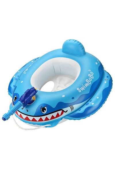 bebeLOGIC Swimming ring for babies and children, fun accessories, water gun, Baby Shark, 1 - 5 years
