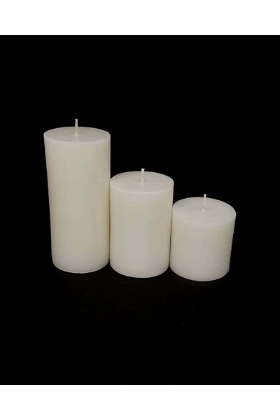 ARSİMA ACCESSORİES Σετ 3 κορμού Κυλινδρικό Λευκό Κερί 20 cm X 7 cm, 12 cm X 7 cm, 7 cm X 7 cm (ΣΕΤ ΤΡΙΩΝ)