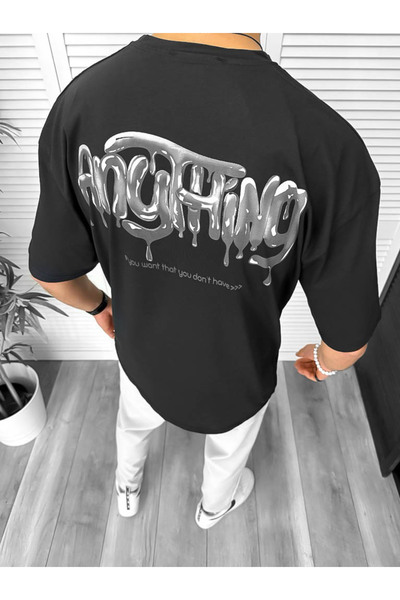 dehaine Men's T-shirt, Oversize, with print, black, 11818