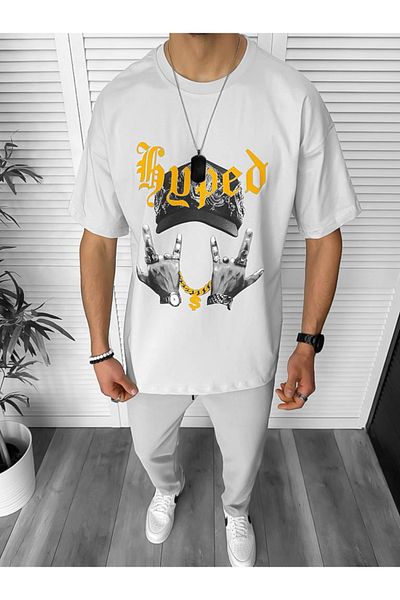 dehaine Men's T-shirt, Oversize, with print, gray, Y171