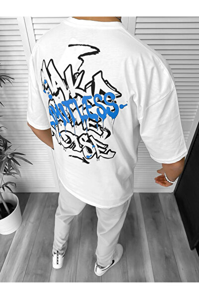 dehaine Men's T-shirt, Oversize, with print, white, 11814