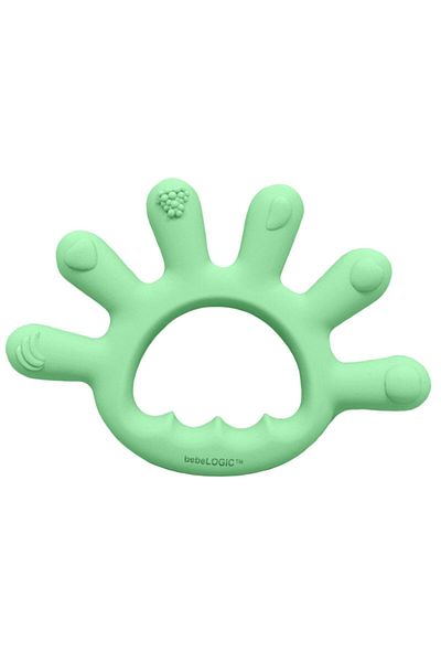 bebeLOGIC Baby teething toy, organic finger shape, green