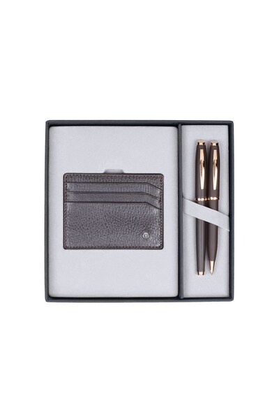 Scrikss Dr245 Hediyelik Set Dolma Kalem - Tükenmez Kalem 39 Rose Gold & Deri ...