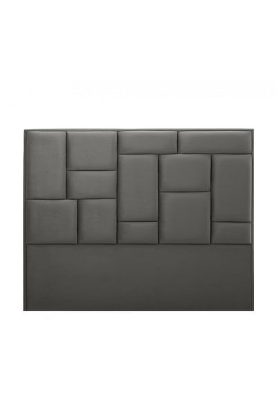 soufa dibaj H111 | Velvet headboard - Dark Grey