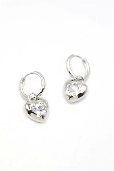 PRATİKOBA Heart Earrings - Silver