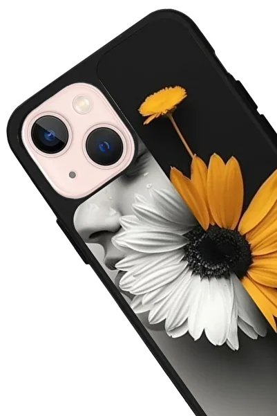 Aksel Kılıf Apple iPhone 14 Compatible Printed, Matte Black Color, Soft Silicone, Protector, Shock Absorbing Cover, Case