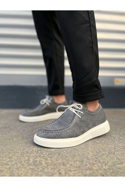 Joy Ayakkabı JY170 Tornado Lace-up Suede Ανδρικά καθημερινά αθλητικά κλασικά παπούτσια SBT - Γκρι