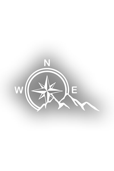 Reysa Tasarım ملصق الجبل والبوصلة 17x17 سم أبيض