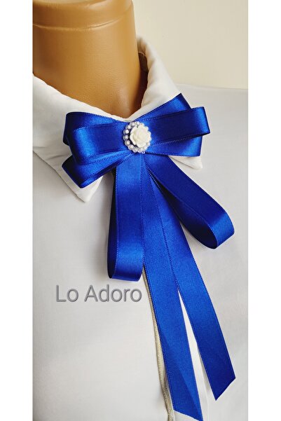LO ADORO Women's Tie Shirt Accessory Stone Detail Ornate Tie Women's Collar Pin Brooch Special Design Tie