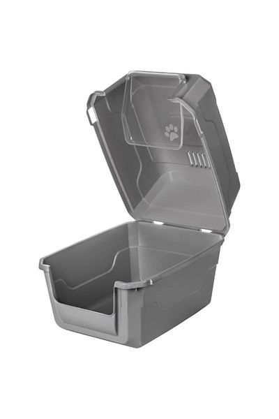 PRATİKOBA Mikopet Deluxe Gray Indoor Cat Toilet
