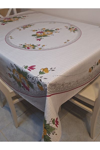 Başak Ev Tekstili DORA PANO Pânză uleioasă din PVC pe bază de fibre - Față de masă gata de ștergere cu model 140 X 140