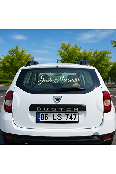 lafazan Just Married | Gelin Arabası Sticker Süs Düğün Araba Konvoy Süsü Etiket