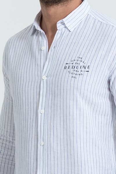 Klothy Men's Long Sleeve Striped Premium Linen Shirt 2618
