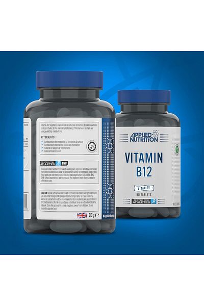 applied nutrition Vitamin B12 Immune System Support & Reduction of Tiredness and Fatigue 90 Tablets