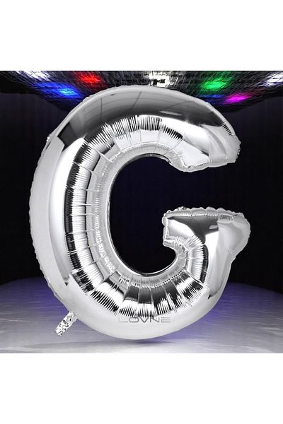 Kuzey High Quality 1 Metre Silver g Letter Balloon Silver g Letter Foil Balloon Fits Helium Gasina Flying Balloon