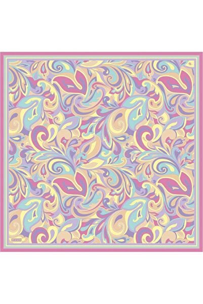 Armine DJ SAF İPEK EŞARP 9323D (SURA) (NOSTALJİ) 90 x 90 Mor Renkli - 55