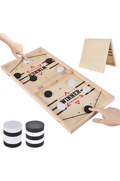 GENELEC NALCALE Large Folding Table Hockey Game, 22.8 Inch Table Hockey Game, 10 Players, Frame