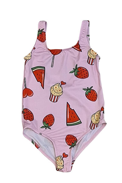Butik Glowzia Karpuz Desenli Kız Çocuk Mayo
