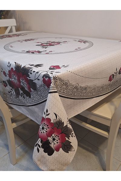 Başak Ev Tekstili DORA PANO Pânză uleioasă din PVC pe bază de fibre - Față de masă gata de ștergere cu model 140 X 140