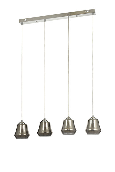 Avizemoda Venita 4 lü Yemek Masası Üstü Füme+Beyaz Çift Camlı Modern Sarkıt A...