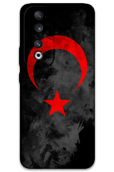 Gramaphone Huawei Honor 90 Uyumlu Türk Bayrağı Desenli Telefon Kılıfı + Ekran...
