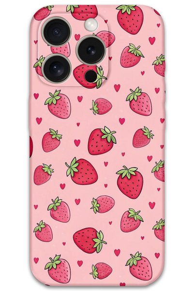 Gramaphone iPhone 15 Pro Max Compatible Strawberry Patterned Phone Case + Scr...