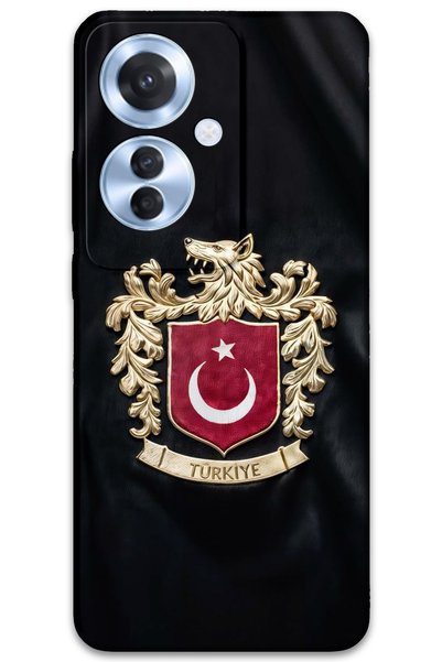 Gramaphone Oppo Reno 11F Compatible Turkish Patterned Phone Case + Screen Pro...
