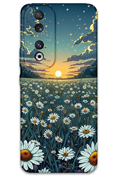 Gramaphone Huawei Honor 90 Uyumlu Çiçek Desenli Telefon Kılıfı + Ekran Koruyu...