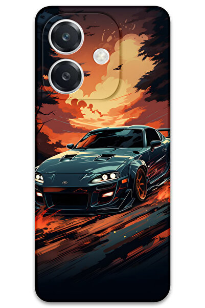 Gramaphone Oppo A3 Uyumlu Araba Desenli Telefon Kılıfı + Ekran Koruyucu - 5766