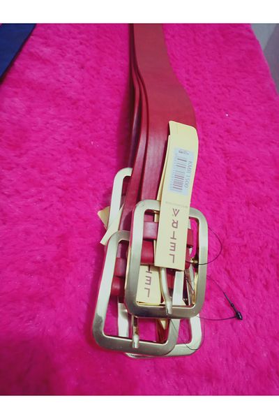 hoaryage Buckle Faux Leather Belt Average Size 105 cm Width 3.5 cm