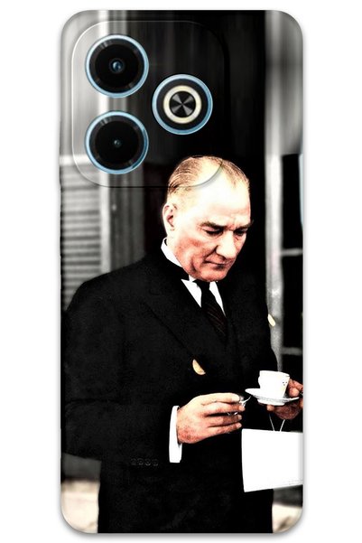 Gramaphone حافظة هاتف انفينيكس هوت 40i متوافقة مع نمط أتاتورك + واقي شاشة - 5850