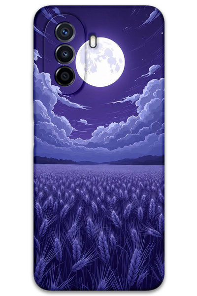 Gramaphone Huawei Nova Y70 Uyumlu Çiçek Desenli Telefon Kılıfı + Ekran Koruyucu - 5797