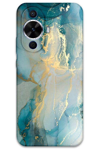 Gramaphone حافظة هاتف بنمط رخامي متوافقة مع هاتف Huawei Nova 12s + واقي شاشة ...
