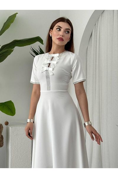 gelirr Modavera Wera Stone Bow Detailed Dress
