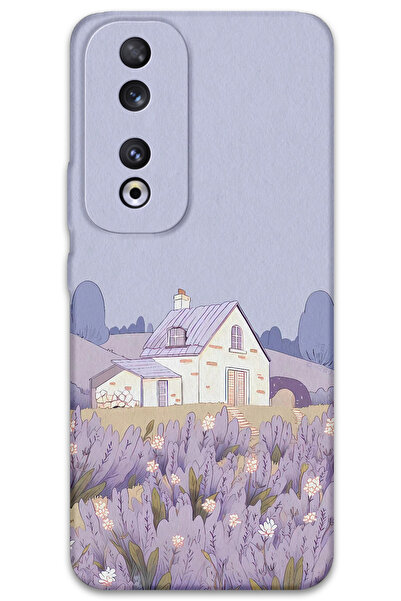 Gramaphone Huawei Honor 90 Uyumlu Çiçek Desenli Telefon Kılıfı + Ekran Koruyucu - 5800