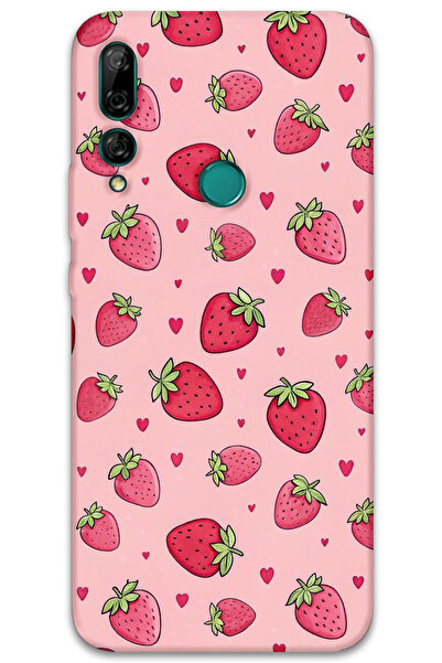 Gramaphone Huawei Y9 Prime 2019 Uyumlu Çilek Desenli Telefon Kılıfı + Ekran Koruyucu - 5804